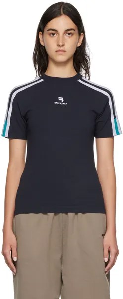 Темно-синяя спортивная футболка Balenciaga