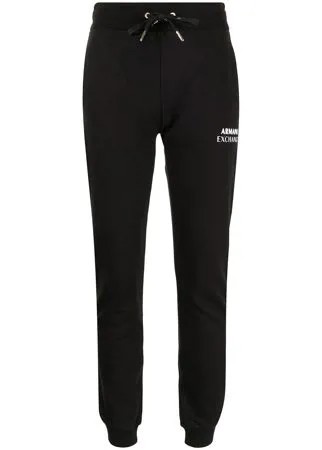 Armani Exchange спортивные брюки с завышенной талией и логотипом