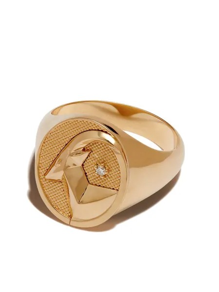 Foundrae кольцо Capricorn из желтого золота с бриллиантом
