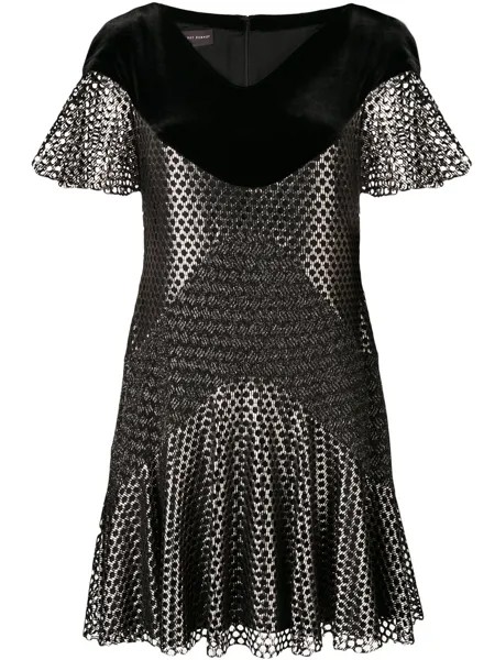 Talbot Runhof metallic mesh mini dress