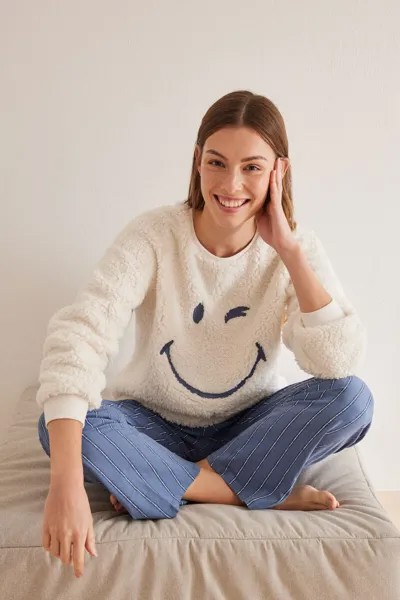 SmileyWorld белая толстовка из овчины Women'secret, белый