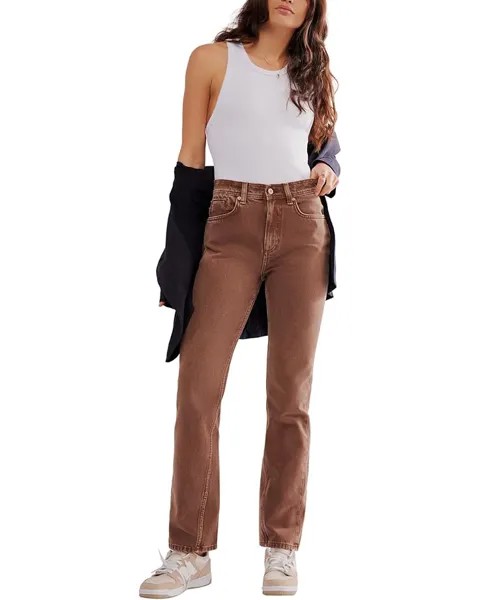 Джинсы Free People Xena Slim Straight, цвет Chocolate Mousse