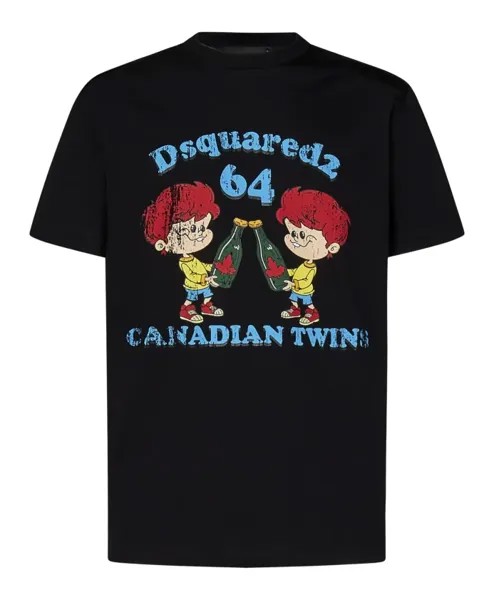 Классная футболка из хлопкового джерси Dsquared2, черный