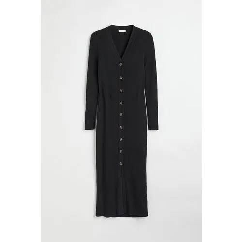 Платье-лапша H&M, повседневное, прилегающее, макси, размер 3XL, черный