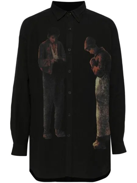 Yohji Yamamoto рубашка с принтом, черный