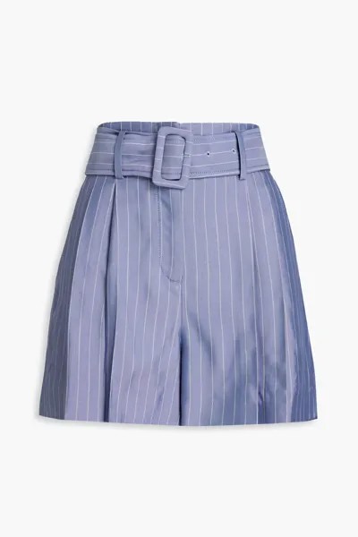 Твиловые шорты Artis в полоску со складками и поясом Sandro, светло-синий