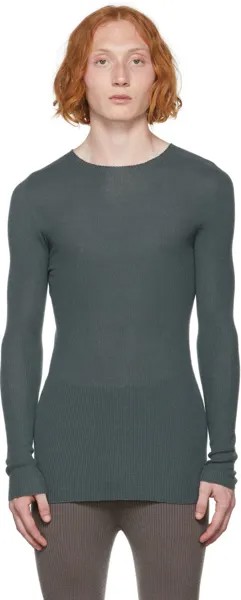 Синий свитер в рубчик Rick Owens