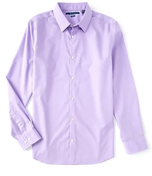 Рубашка из однотонного твила с длинными рукавами Perry Ellis Big & Tall без железа, фиолетовый