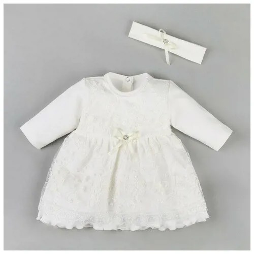 Платье Kaftan, размер 80-86, белый