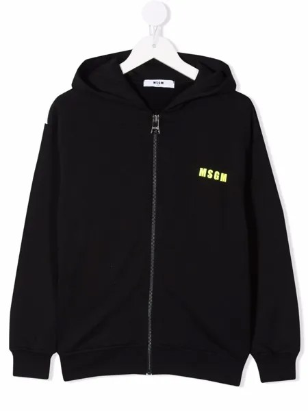 MSGM Kids худи на молнии с логотипом