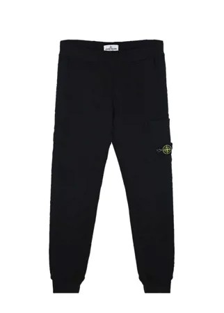 Черные спортивные брюки с накладным карманом Stone Island детские