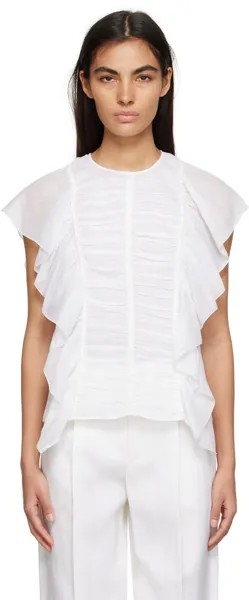 Белая блузка с рюшами Chloé