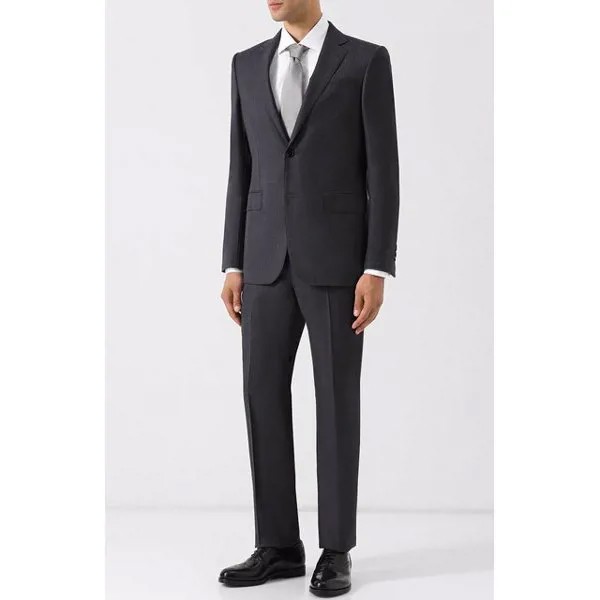 Костюм из смеси шерсти и шелка с пиджаком на двух пуговицах Ermenegildo Zegna