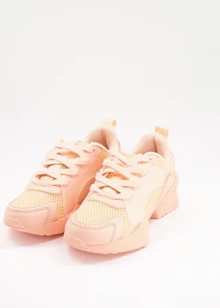 Кроссовки из сетки персикового цвета на шнуровке ASOS DESIGN Direction-Розовый цвет