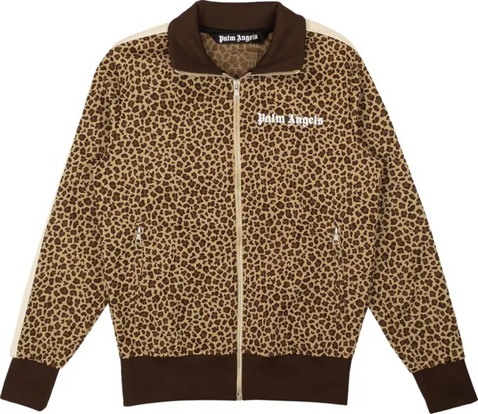 Куртка Palm Angels Leopard Jacquard Track Jacket 'Beige/Off White', коричневый