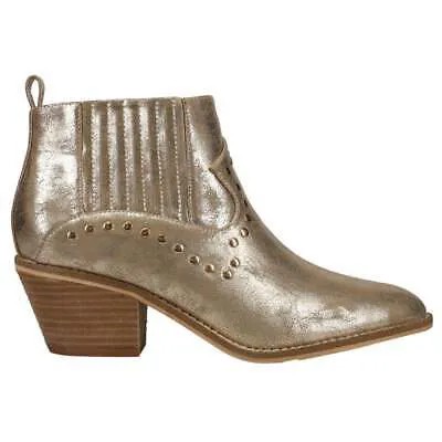 Corkys On Fleek Metallic Zippered Booties Womens Gold Casual Boots 80-9992-GOLD