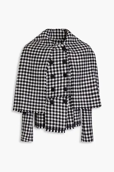 Двубортный твидовый пиджак с узором «гусиные лапки» Dolce & Gabbana, черный
