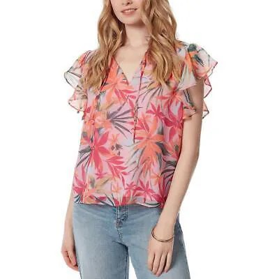 Jessica Simpson Женская блузка с цветочным принтом и v-образным вырезом BHFO 9725