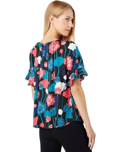 Топ Kate Spade New York Viney Floral Martini Top, черный