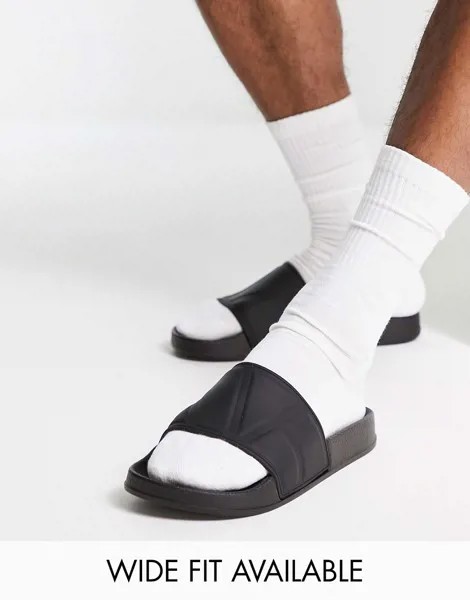 Черные шлепанцы ASOS DESIGN-Черный