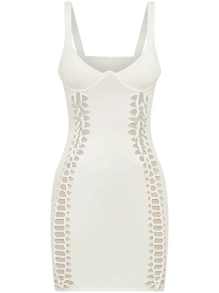 Dion Lee трикотажное платье мини, белый
