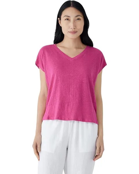 Футболка Eileen Fisher V Neck Square, цвет Geranium