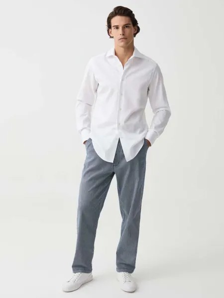 Брюки-Чиносы свободного кроя в полоску Ovs, цвет white/blue