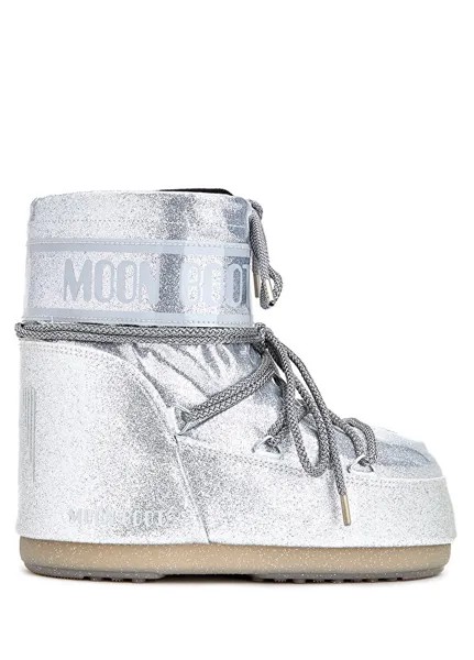 Женские зимние ботинки с серебристым логотипом icon Moon Boot