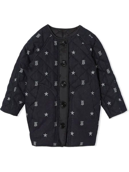 Burberry Kids джинсовое пальто с монограммой