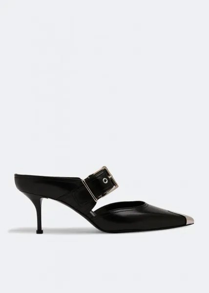 Мюли ALEXANDER MCQUEEN Punk buckle mules, черный