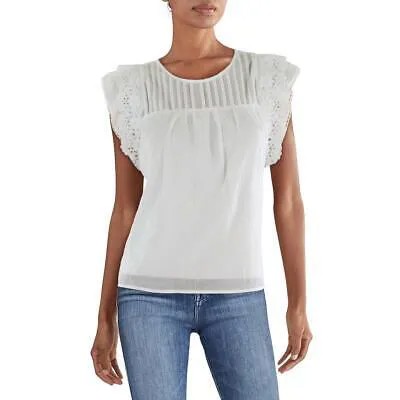 Женская белая рубашка-блузка с рукавами-бабочками и кружевной отделкой цвета морской волны, топ M BHFO 3537