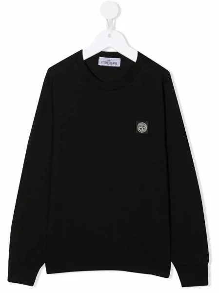 Stone Island Junior толстовка с нашивкой-логотипом