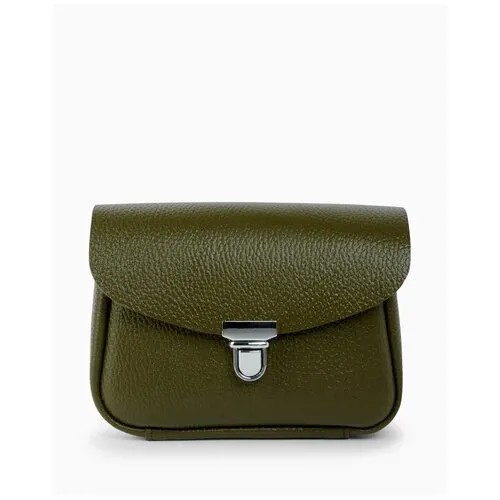 Divalli Женская поясная сумка из натуральной кожи хаки A001 khaki mini grain Divalli