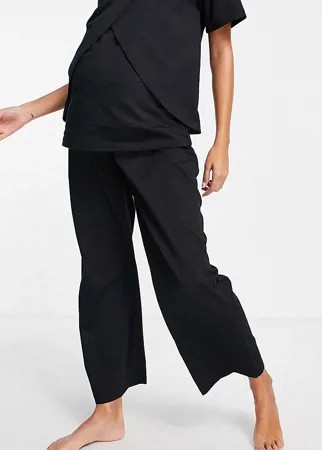 Пижамные брюки из органического хлопка черного цвета ASOS DESIGN Maternity «Выбирай и комбинируй»-Черный цвет