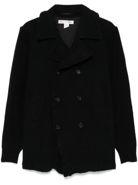 Comme Des Garçons Shirt бушлат с рукавами в рубчик, синий