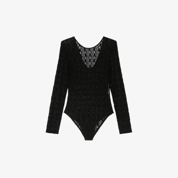 Топ Maiserane из эластичной ткани с длинными рукавами Maje, цвет noir / gris