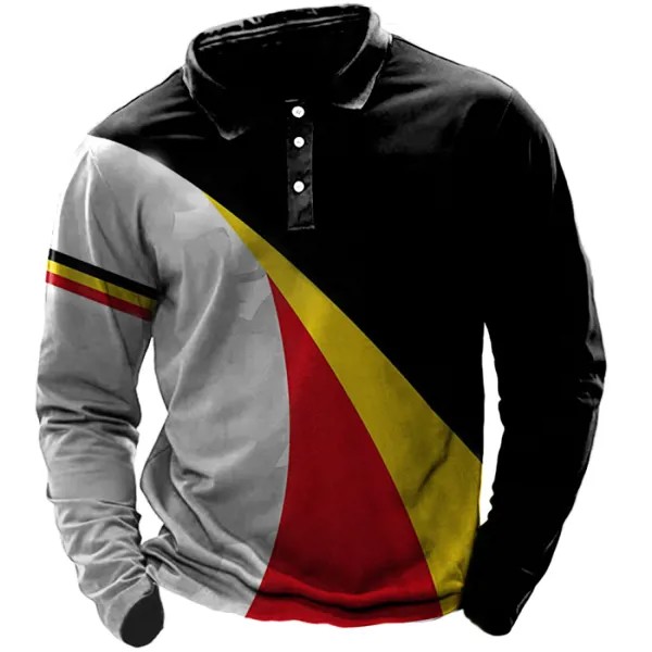 Мужская рубашка поло с графическим принтом немецкого флага