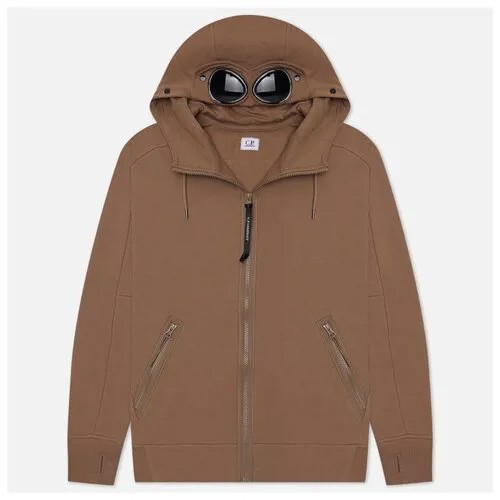Мужская толстовка C.P. Company Goggle Zipped Hoodie Diagonal Raised Fleece серый, Размер S