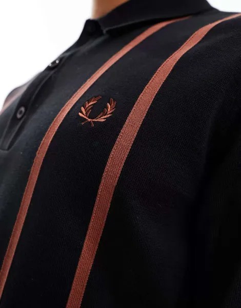 Черная трикотажная рубашка-поло в полоску Fred Perry