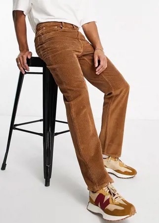 Коричневые вельветовые джинсы прямого кроя ASOS DESIGN-Коричневый цвет