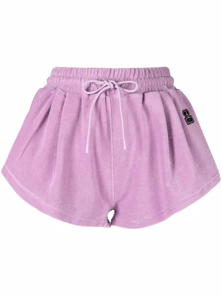 MSGM logo-patch terry-cloth shorts