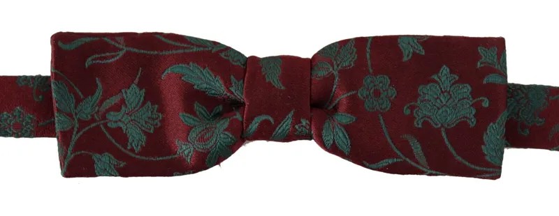 Мужской галстук-бабочка DOLCE - GABBANA с бордовым узором и регулируемым воротником, папийон, рекомендованная розничная цена 200 долларов США.