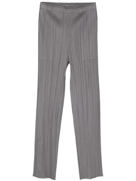 Плиссированные зауженные брюки Pleats Please Issey Miyake, серый