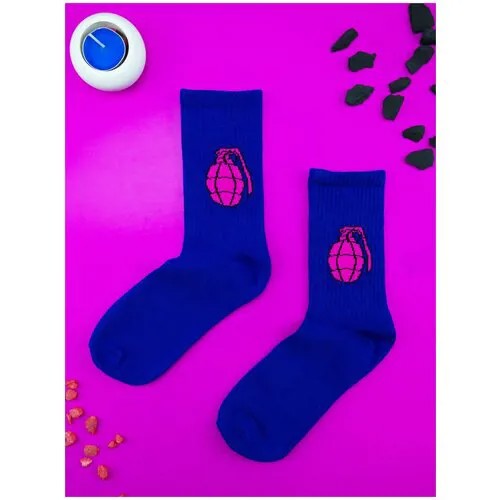 Носки 2beMan, размер 35-40, синий, розовый