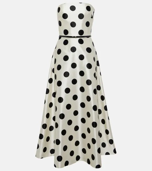 Платье макси Cippo из хлопка и шелка в горошек Max Mara, мультиколор