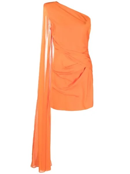 Roland Mouret платье с драпировкой, оранжевый