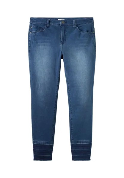 Джинсы с контрастным краем и эффектом мятости sheego, цвет Blue Denim