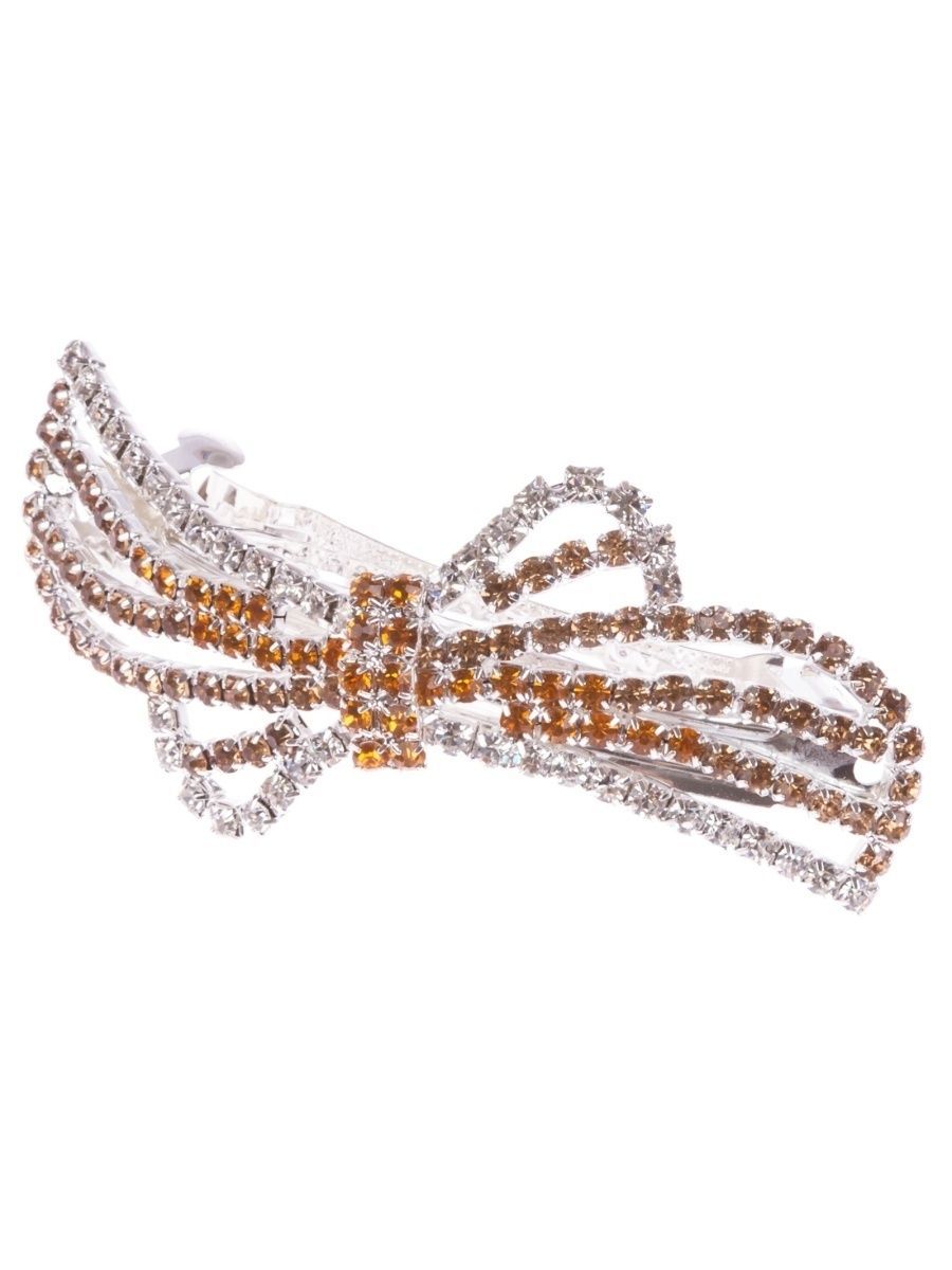 Заколка-автомат женская Nikfashion NIK01579 золотистая/серебристая