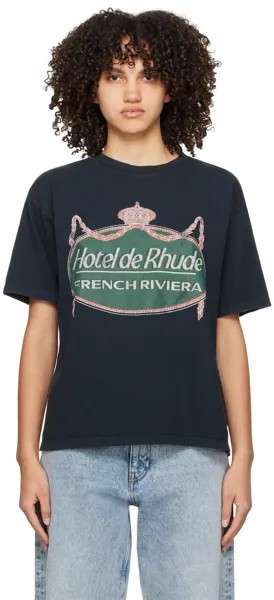 Черная футболка «Ривьера» Rhude, цвет Vintage black