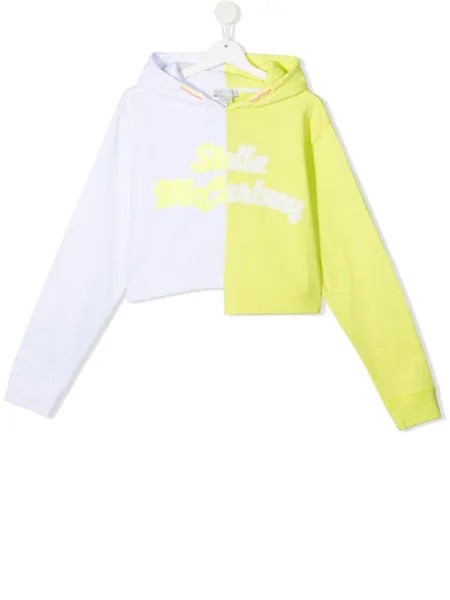 Stella McCartney Kids двухцветное худи с логотипом
